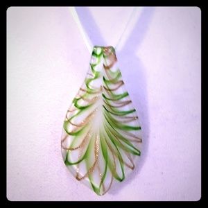 Artisan Crafted MuranoGlass Pendant on 16” Length Organza